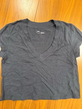 Aerie cropped V-neck boxy tee